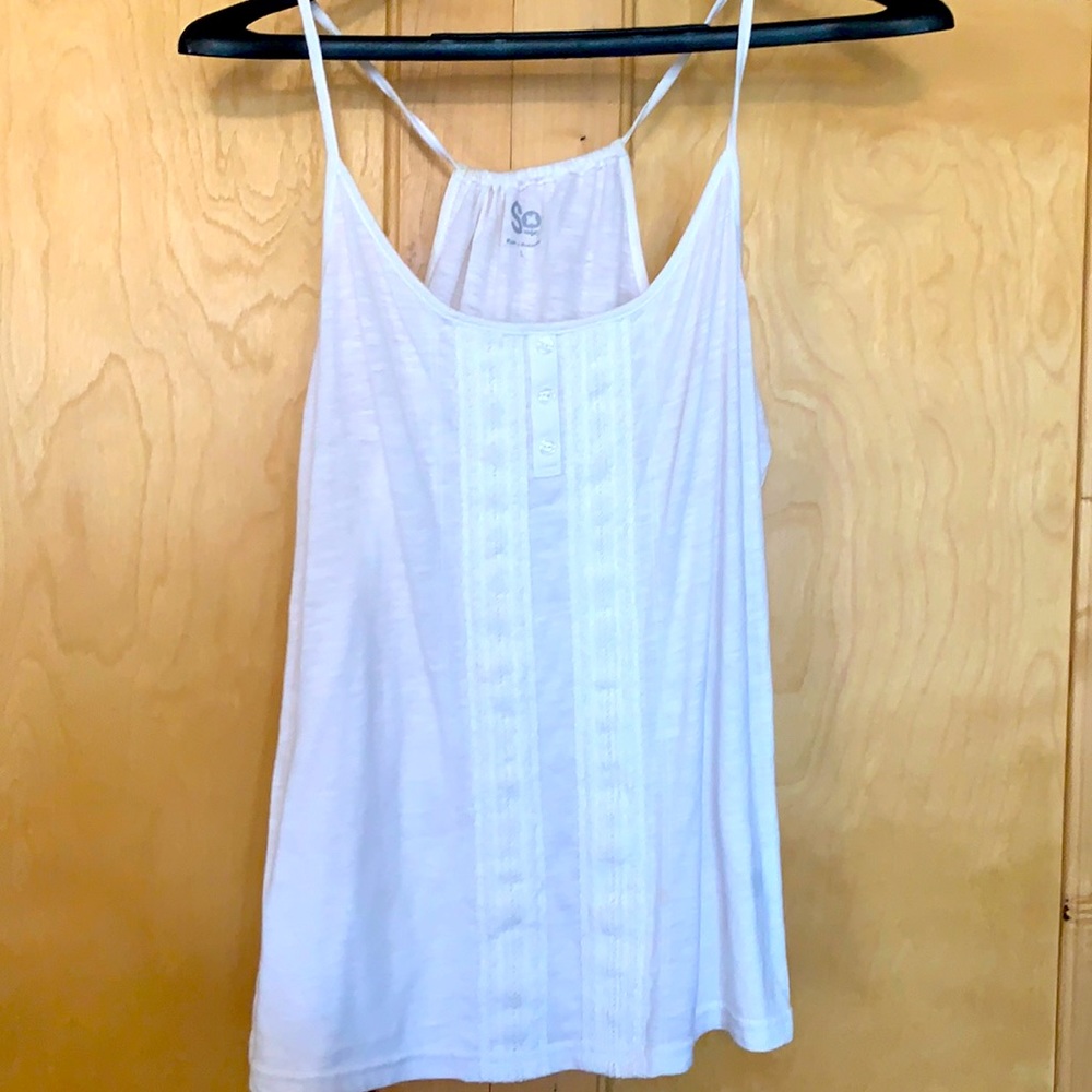 Casual white razor back tank top